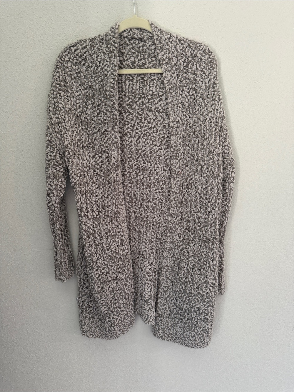 Open-Front Chunky Cardigan - Heather Gray
